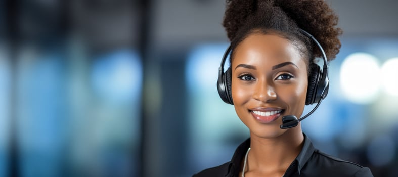 AI generated girl call center worker Generative AI photo