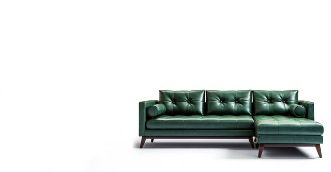 AI generated green sofa on white background Generative AI photo