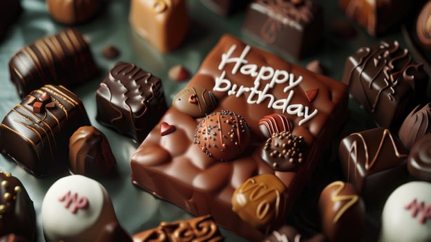 AI generated Birthday assorted chocolate candies photo