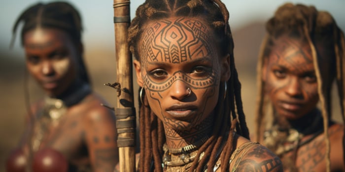 AI generated woman in african tribe Generative AI photo