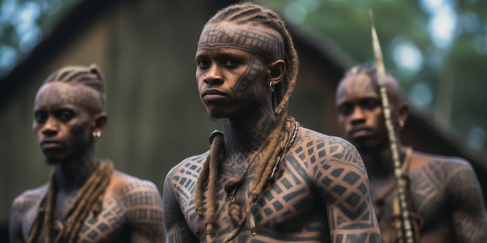 AI generated man in african tribe Generative AI photo