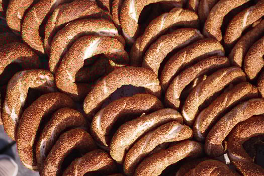 Turkish Bagel Simit selling in a van photo