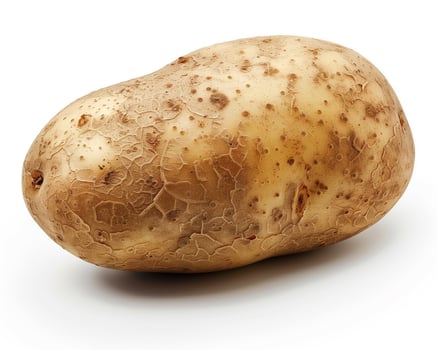 AI generated Fresh potato isolated on white background. Close-up Shot. photo