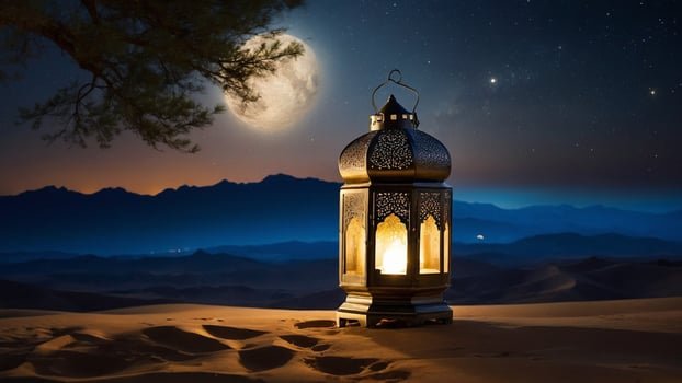 AI generated Beautiful Ramadan Moment photo