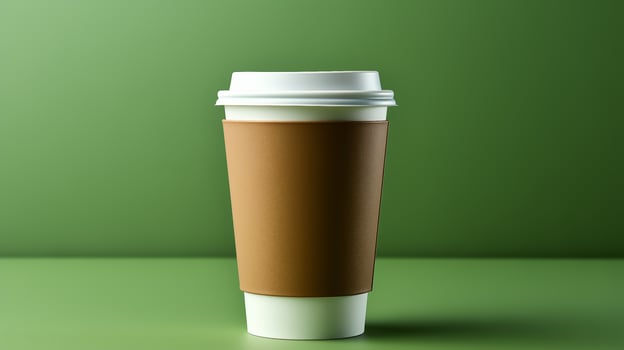mockup of a plastic coffee cup on a background, space for text photo