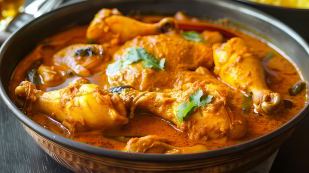 AI generated Chicken curry - traditional indian food photo