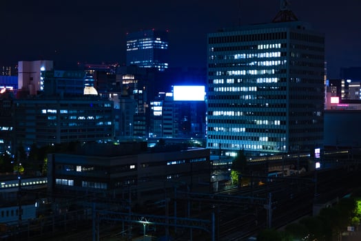 A night panoramic cityscape in Marunouchi Tokyo wide shot photo