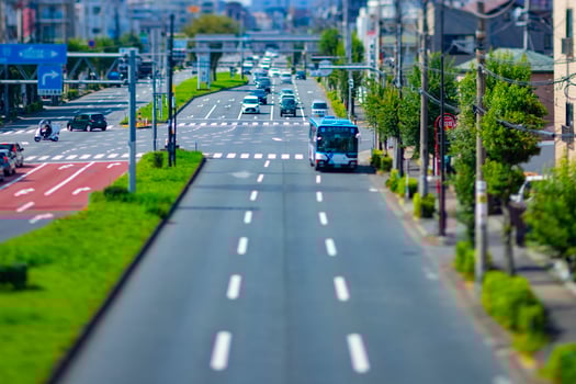 A miniature traffic jam at the urban street in Tokyo photo