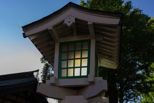An old style lantern at Japanese Shrine photo