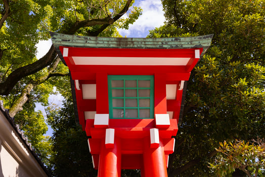 A lantern at Tomioka Shrine in Tokyo photo