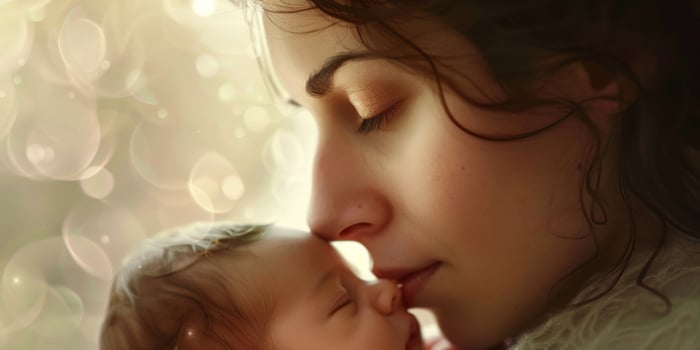 mother with her infant child photo