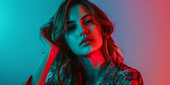 woman portrait neon-lit Fashion photo