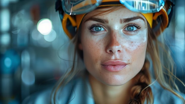 AI generated Woman Wearing Helmet and Goggles photo