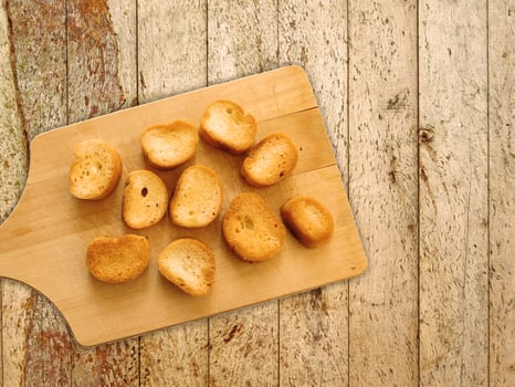 Bread On Wooden Background photo