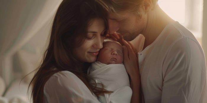 young parents and infant photo