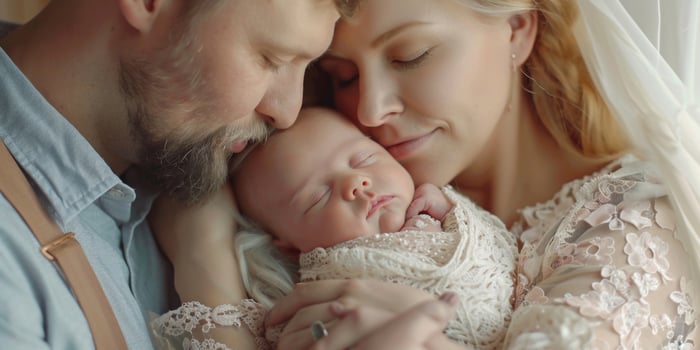 young parents and infant photo