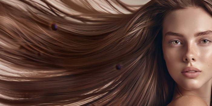 beautiful shiny long women's hair shine photo
