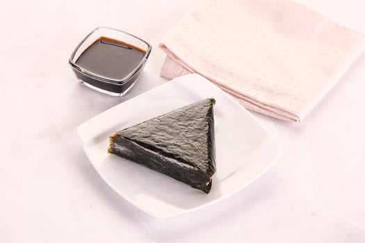 Japanese traditional onigiri with fish photo