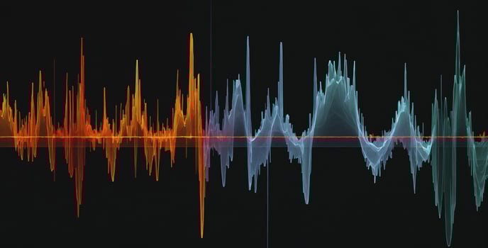 Sound waves on a black background photo