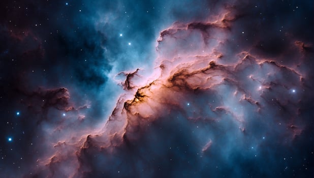 The nebula in space is shown in this image photo