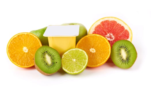 yogurt on white photo