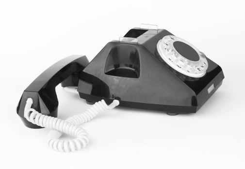 black telephone on white photo