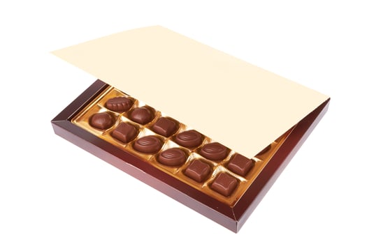 chocolates candies on white photo