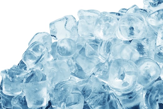 Ice cubes on white photo