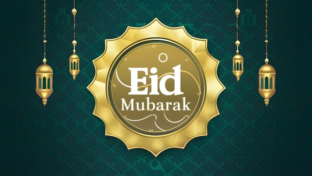 AI generated Essence of Islamic festivity captured in colorful Eid Mubarak poster photo