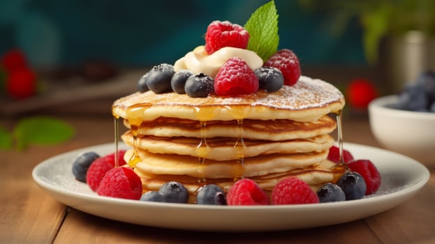 AI generated Almond flour pancakes in a gluten free breakfast photo