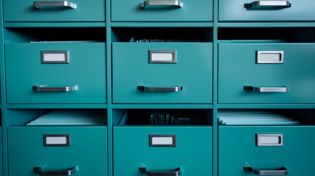 AI generated Neatly organized file cabinet photo