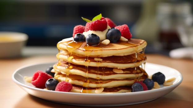 AI generated Gluten free breakfast with almond flour pancakes photo