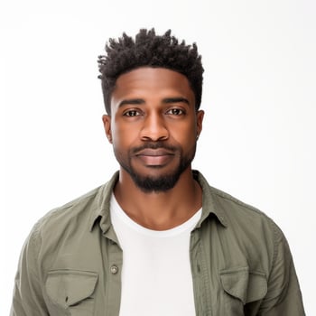 Portrait of a Confident Young Black Man for Lifestyle or Fashion Marketing photo