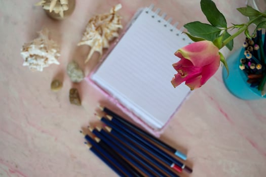Tools for drawing. Beautiful workplace. photo