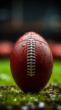 Red rugby ball on field competition activity photo