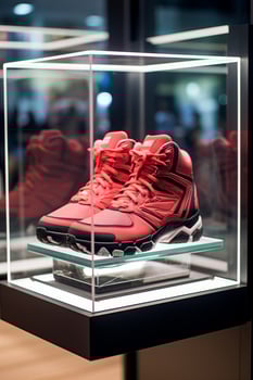 shoes on display in a store photo