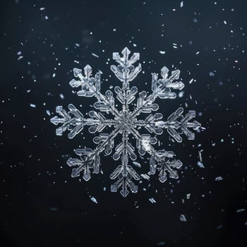 Snowflake isolated on dark background photo