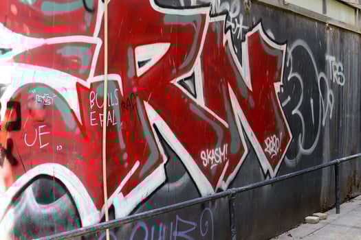 Tel Aviv Israel March 20, 2024. Colorful graffiti on the walls of houses in the city of Tel Aviv. photo