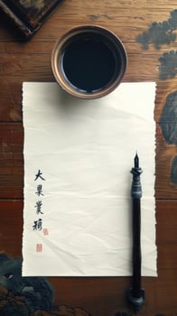 AI generated white empty paper invitation mockup photo