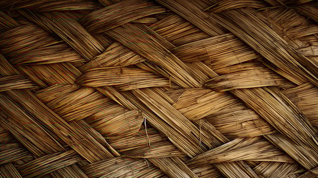 AI generated Reed texture. Wicker thatch rustic roof. Dry thin reed. AI generated photo