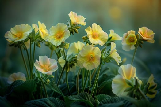 AI generated Golden Twilight Primroses photo