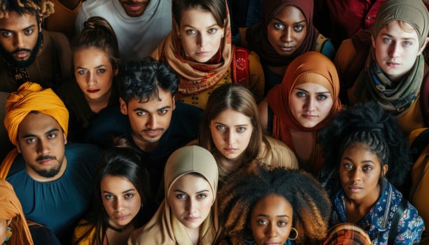 AI generated Diverse group of people portrait photo