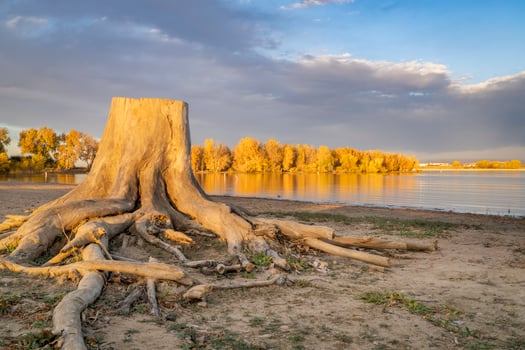 fall sunset scenery in Boyd Lake State Park in Loveland, Colorado photo