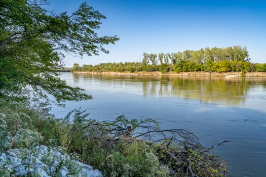 Missouri River as seen from Steamboat Trace Trail near Brownville, Nebraska photo