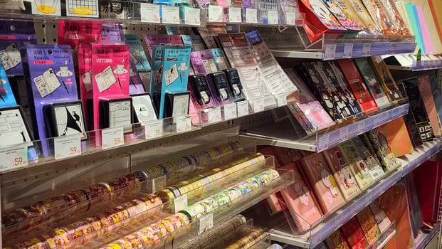 a store with many different types of paper and other items photo
