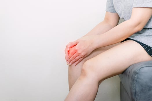 Knee pain joints and bones that are inflamed photo