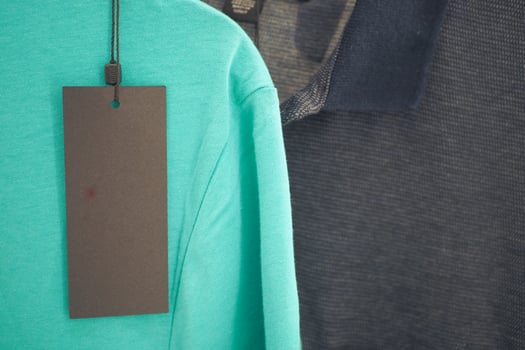 Blank price tag on shirt photo
