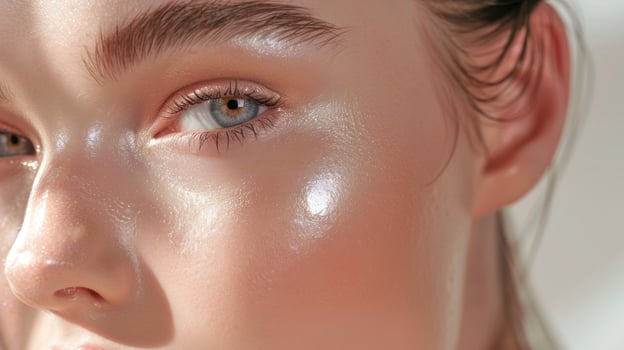 Natural woman portrait in close up. . photo