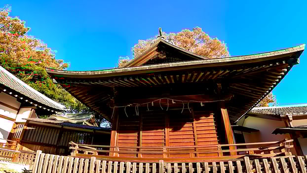Hiratsuka Shrine, a shrine in Kaminakazato, Kita-ku, Tokyo, Japan. It has been enshrining Hachiman Taro Minamoto no Yoshiie, a hero of the late Heian period, and his two younger brothers since 1118. photo