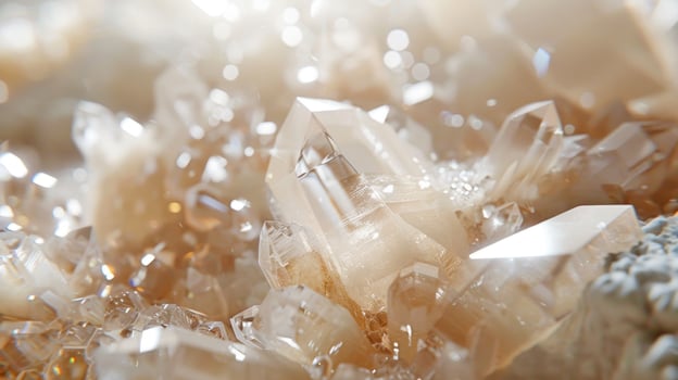 Elegant sparkling crystals in closeup. . photo